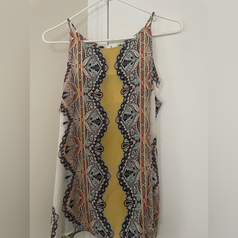 Renee C. - Alecto Halter Tank Top Yellow Boho Paisley